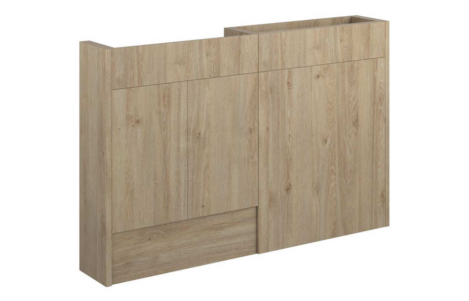 Opulent Boone 1236mm Slim Basin and WC Unit Pack - Havana Oak / Oak Cabinet (OBC110648)