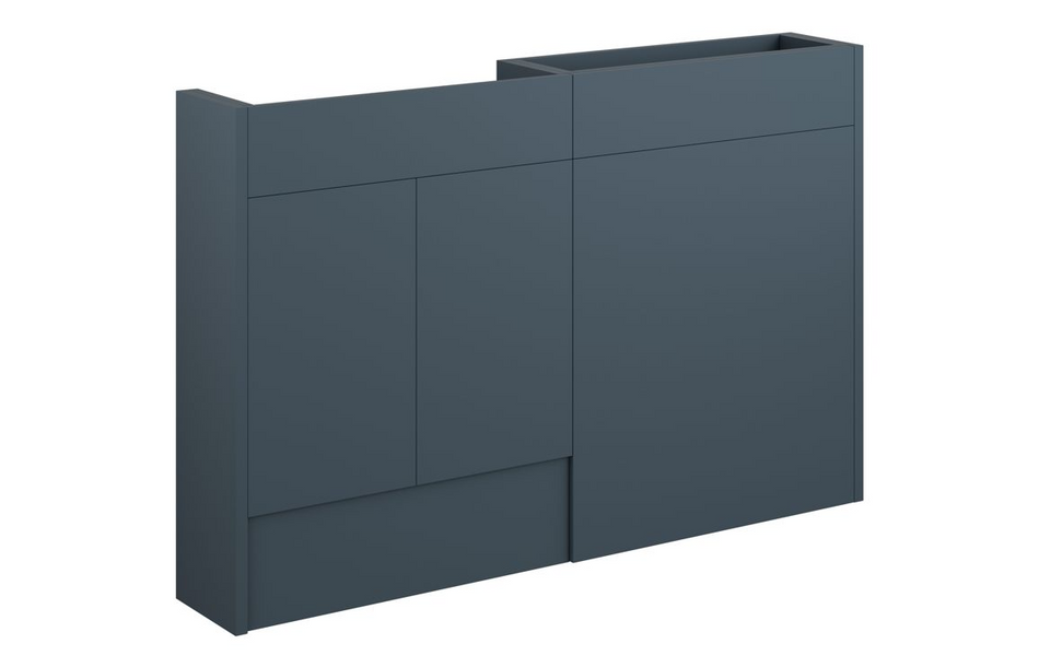 Opulent Boone 1236mm Slim Basin and WC Unit Pack - Matt Arley Blue / Grey Cabinet (OBC110931)