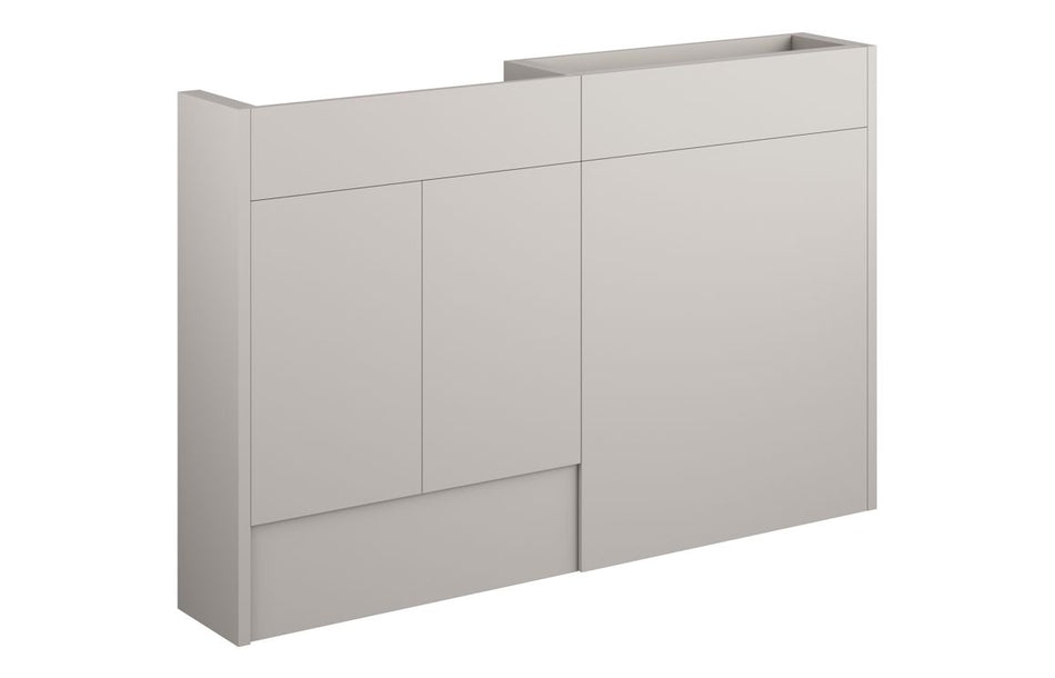 Opulent Boone 1236mm Slim Basin and WC Unit Pack - Matt Dove Grey / Grey Cabinet (OBC110576)