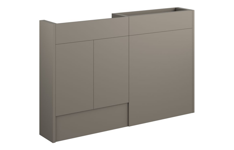 Opulent Boone 1236mm Slim Basin and WC Unit Pack - Matt Stone / Grey Cabinet (OBC110718)