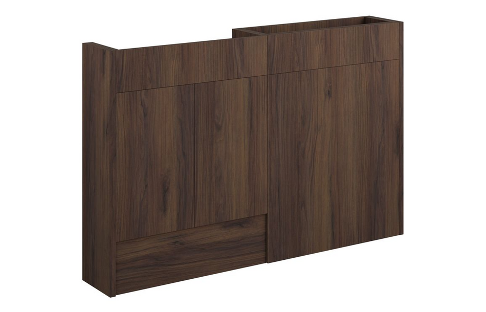 Opulent Boone 1236mm Slim Basin and WC Unit Pack - Warm Walnut / Oak Cabinet (OBC110861)