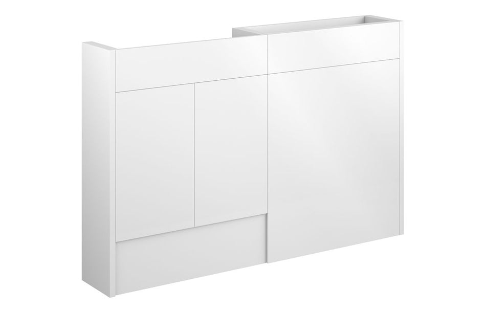 Opulent Boone 1236mm Slim Basin and WC Unit Pack - White Gloss / Grey Cabinet (OBC110434)