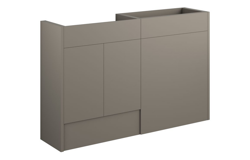 Opulent Boone 1236mm Standard Basin and WC Unit Pack - Matt Stone / Grey Cabinet (OBC110715)