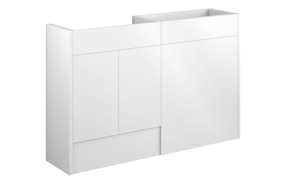 Opulent Boone 1236mm Standard Basin and WC Unit Pack - White Gloss / Oak Cabinet (OBC110432)
