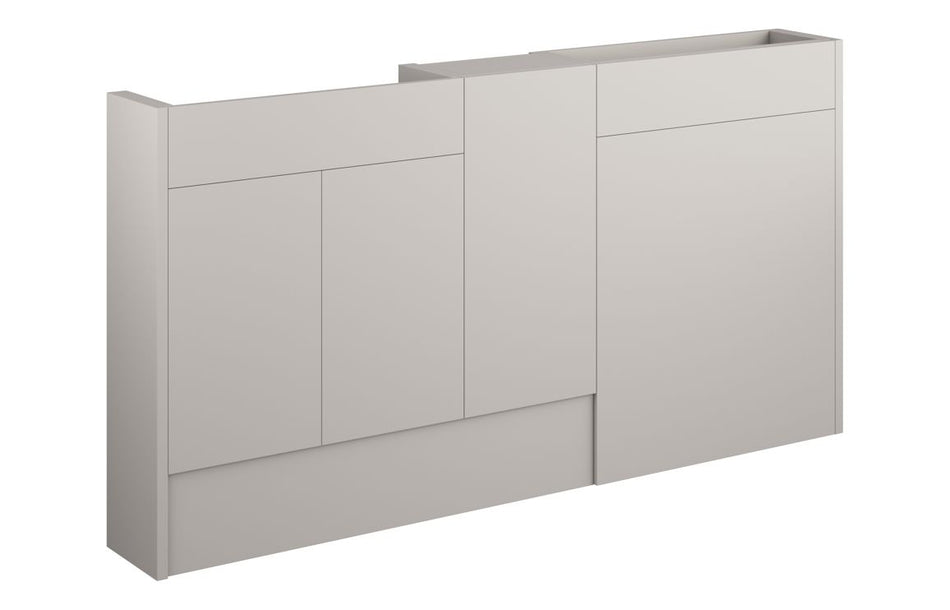 Opulent Boone 1536mm Slim Basin, WC and 1 Door Unit Pack - Matt Dove Grey / Oak Cabinet (OBC110583)