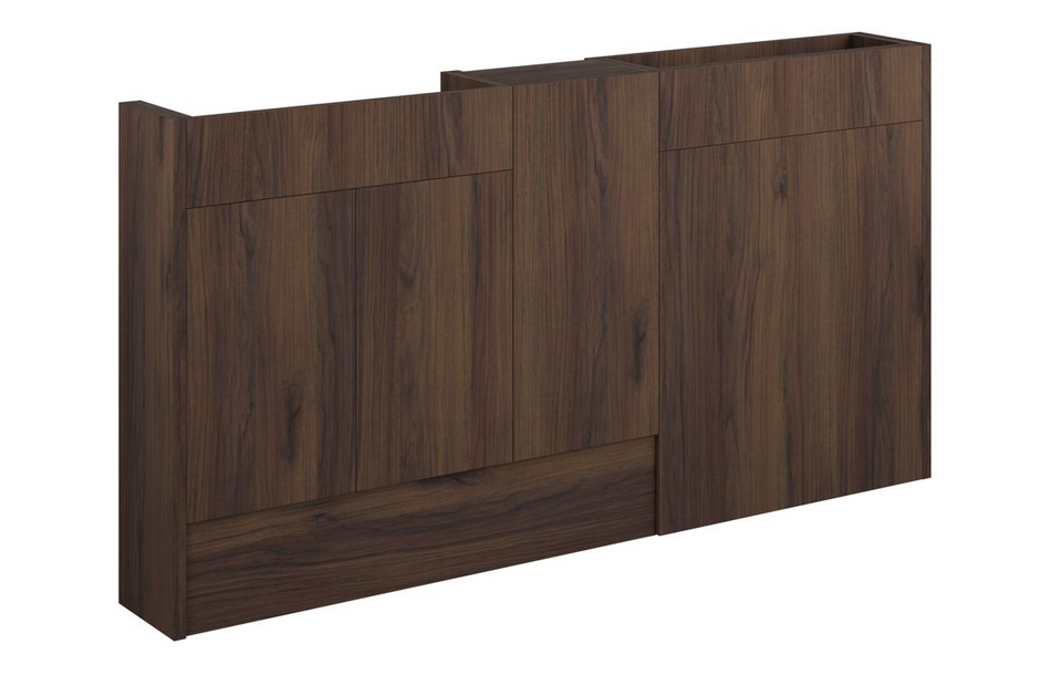 Opulent Boone 1536mm Slim Basin, WC and 1 Door Unit Pack - Warm Walnut / Oak Cabinet (OBC110867)