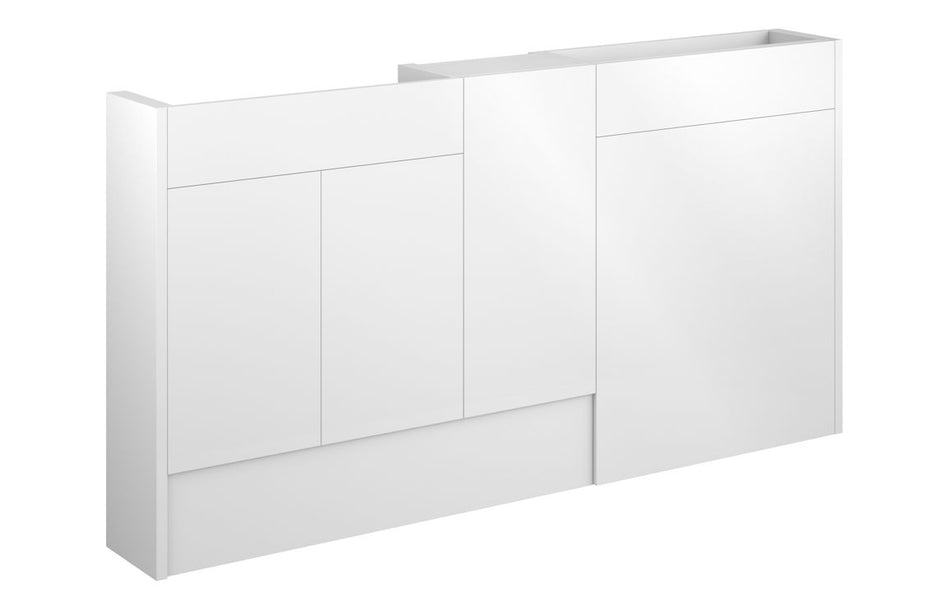 Opulent Boone 1536mm Slim Basin, WC and 1 Door Unit Pack - White Gloss / Grey Cabinet (OBC110440)