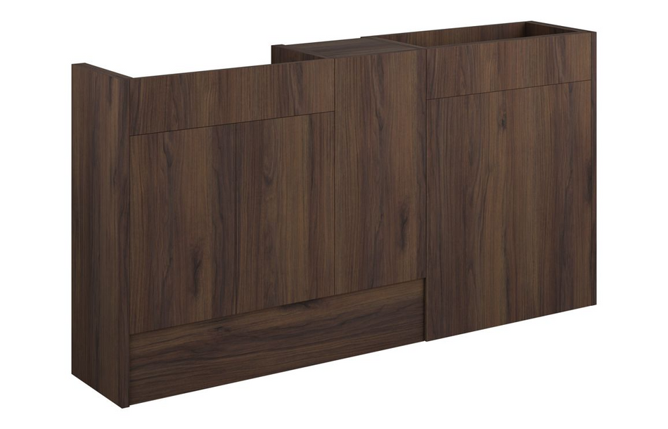 Opulent Boone 1536mm Standard Basin, WC and 1 Door Unit Pack - Warm Walnut / Oak Cabinet (OBC110864)