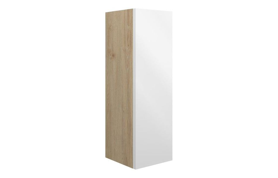 Opulent Boone 200mm Slim Base Unit - White Gloss / Oak Cabinet (OBC110381)