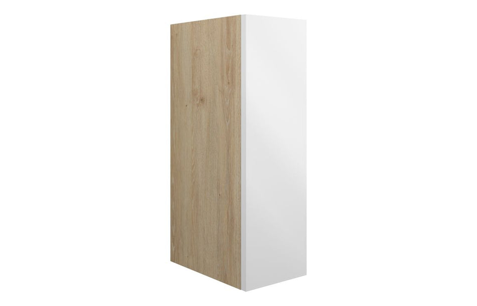 Opulent Boone 200mm Standard Toilet Roll Unit - White Gloss / Oak Cabinet (OBC110384)