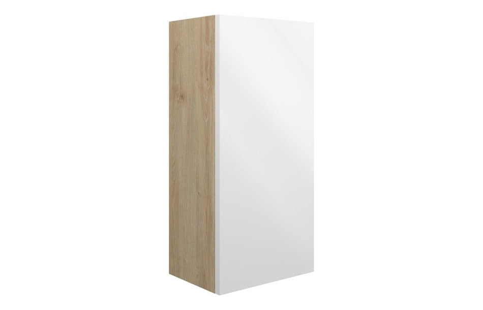Opulent Boone 300mm Slim Base Unit - White Gloss / Oak Cabinet (OBC110387)