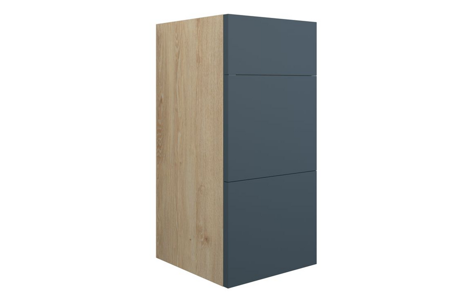 Opulent Boone 300mm Standard 3 Drawer Unit - Matt Arley Blue / Oak Cabinet (OBC110890)