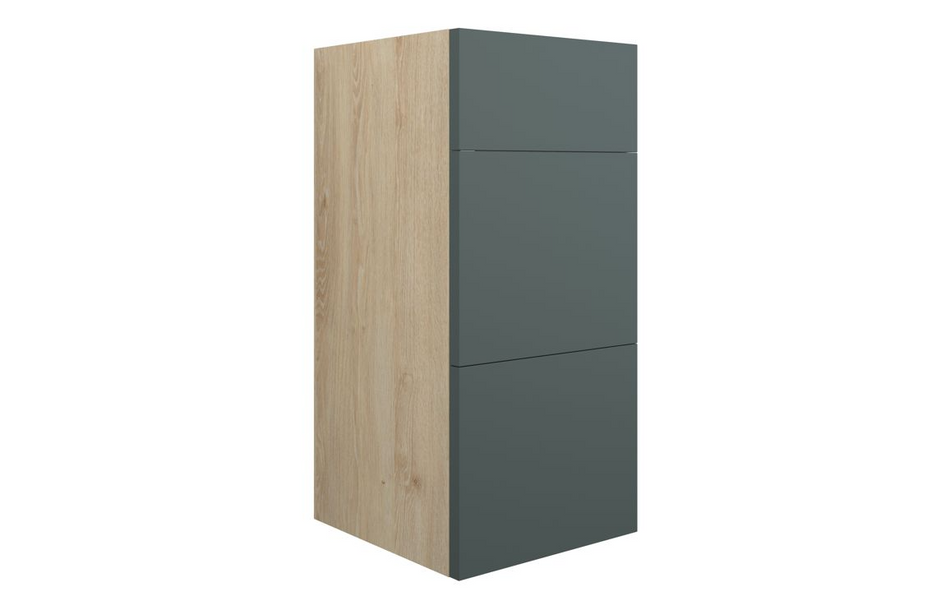Opulent Boone 300mm Standard 3 Drawer Unit - Matt Green / Oak Cabinet (OBC110748)