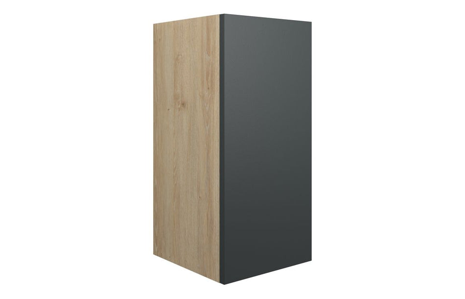 Opulent Boone 300mm Standard Base Unit - Matt Graphite Grey / Oak Cabinet (OBC110461)