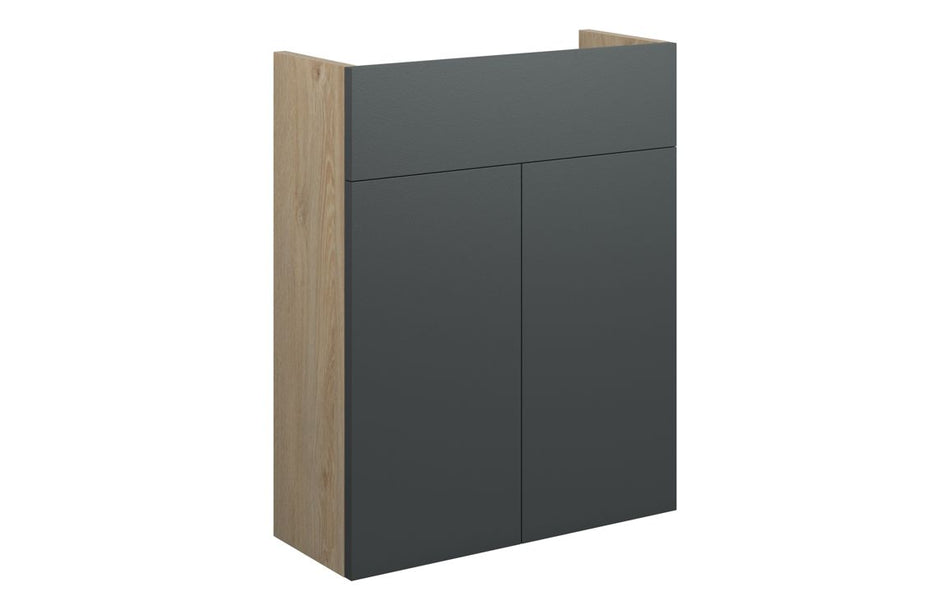 Opulent Boone 500mm Slim Basin Unit - Matt Graphite Grey / Oak Cabinet (OBC110470)