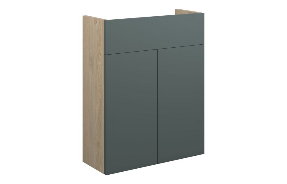 Opulent Boone 500mm Slim Basin Unit - Matt Green / Oak Cabinet (OBC110754)