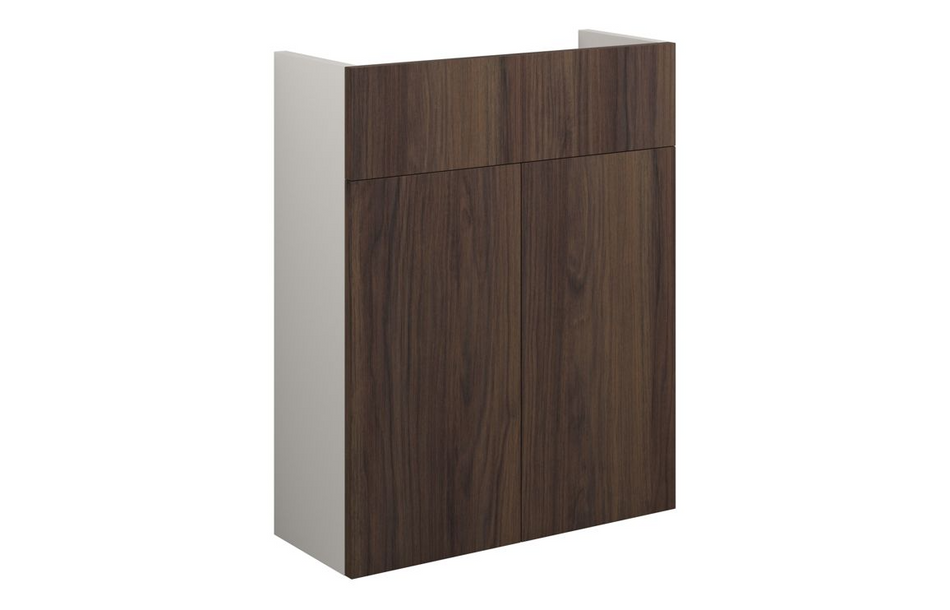 Opulent Boone 500mm Slim Basin Unit - Warm Walnut / Grey Cabinet (OBC110824)