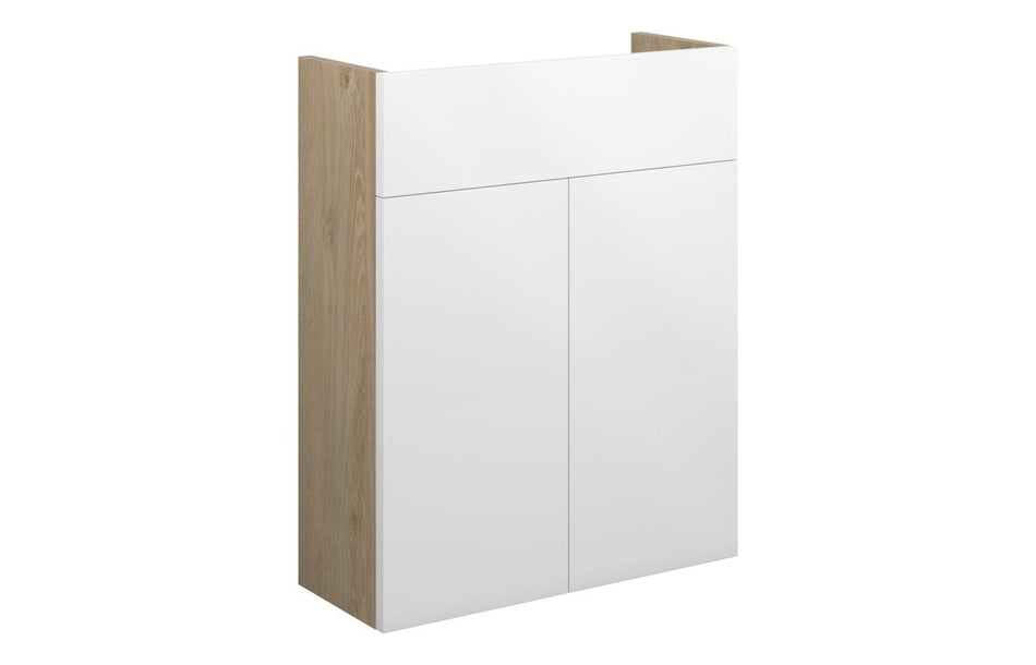 Opulent Boone 500mm Slim Basin Unit - White Gloss / Oak Cabinet (OBC110399)