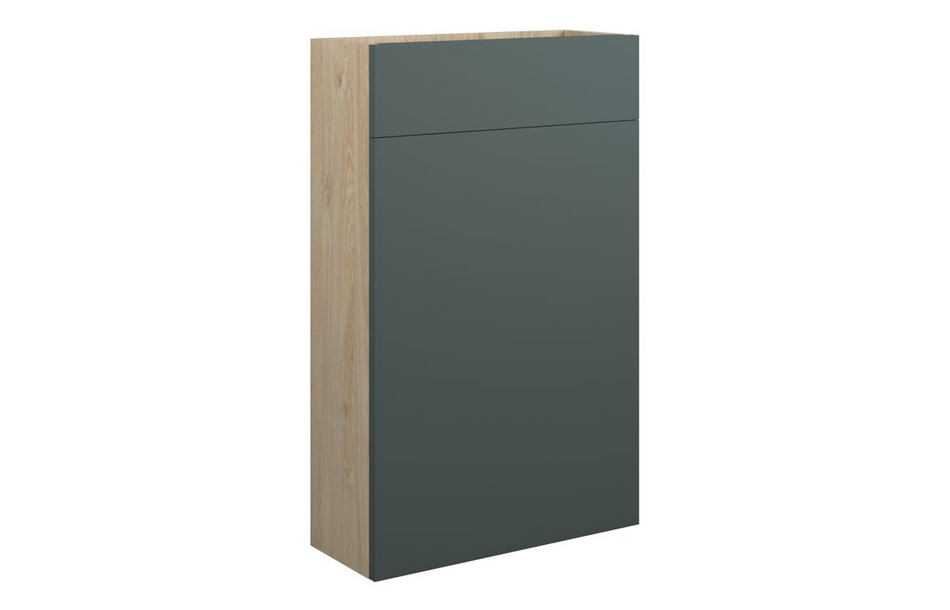 Opulent Boone 500mm Slim WC Unit - Matt Green / Oak Cabinet (OBC110766)