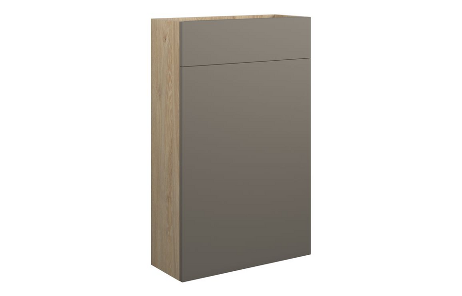 Opulent Boone 500mm Slim WC Unit - Matt Stone / Oak Cabinet (OBC110695)