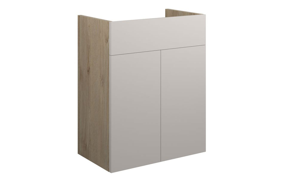 Opulent Boone 500mm Standard Basin Unit - Matt Dove Grey / Oak Cabinet (OBC110544)