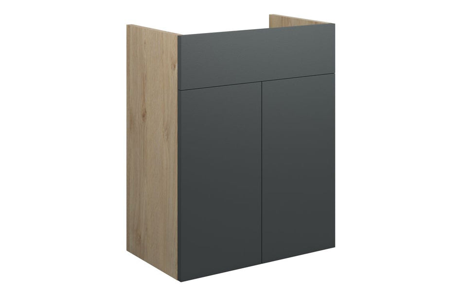 Opulent Boone 500mm Standard Basin Unit - Matt Graphite Grey / Oak Cabinet (OBC110473)