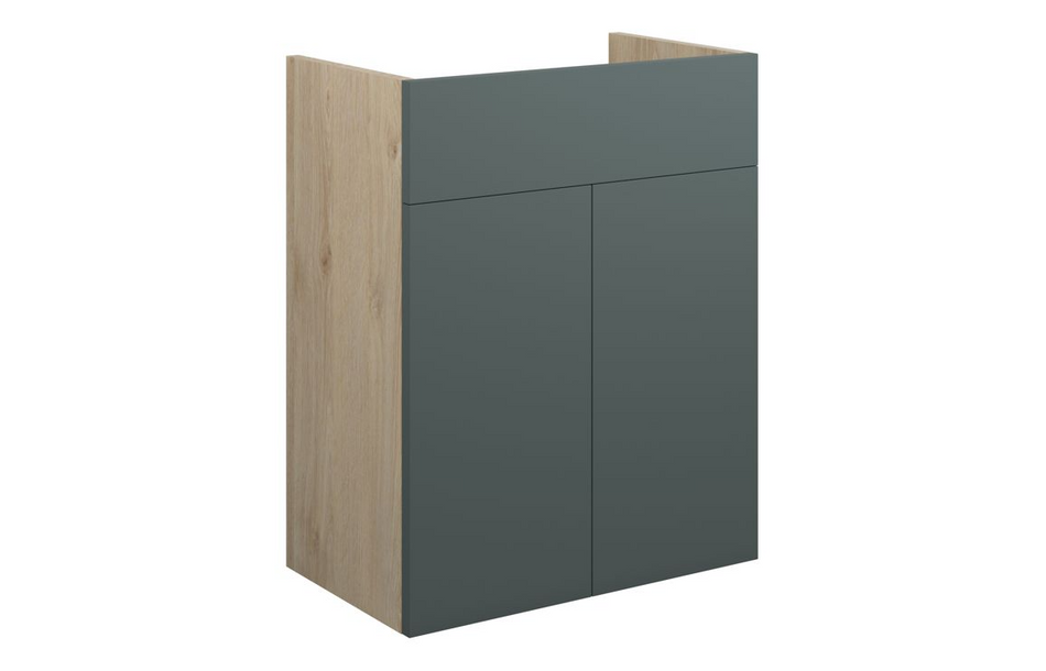 Opulent Boone 500mm Standard Basin Unit - Matt Green / Oak Cabinet (OBC110757)