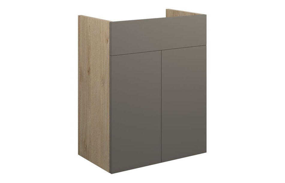 Opulent Boone 500mm Standard Basin Unit - Matt Stone / Oak Cabinet (OBC110686)