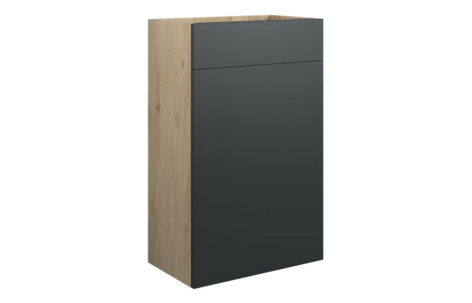 Opulent Boone 500mm Standard WC Unit - Matt Graphite Grey / Oak Cabinet (OBC110485)