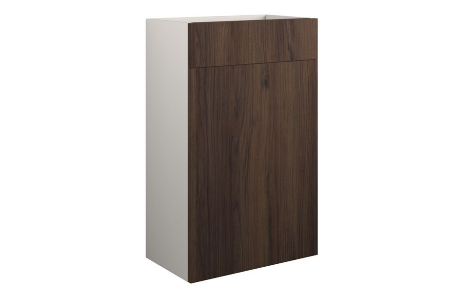Opulent Boone 500mm Standard WC Unit - Warm Walnut / Grey Cabinet (OBC110839)