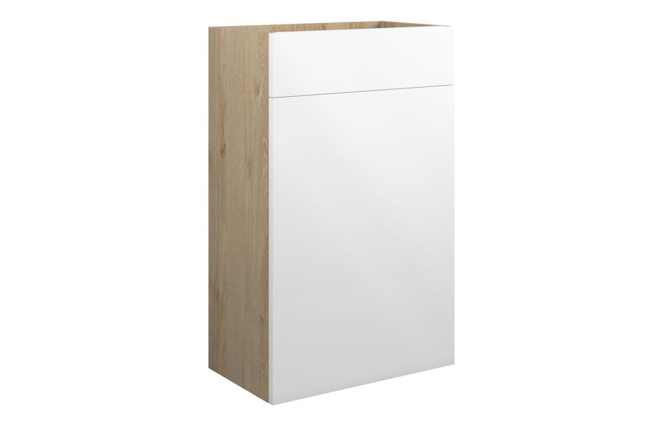 Opulent Boone 500mm Standard WC Unit - White Gloss / Oak Cabinet (OBC110414)