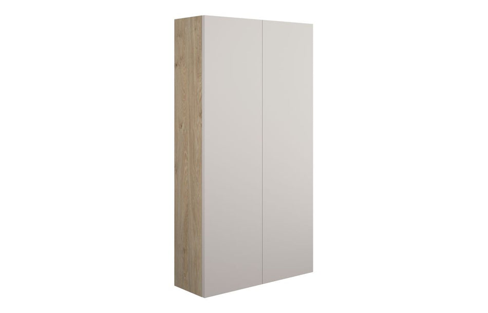 Opulent Boone 600mm Slim 2 Door Storage Unit - Matt Dove Grey / Oak Cabinet (OBC110571)