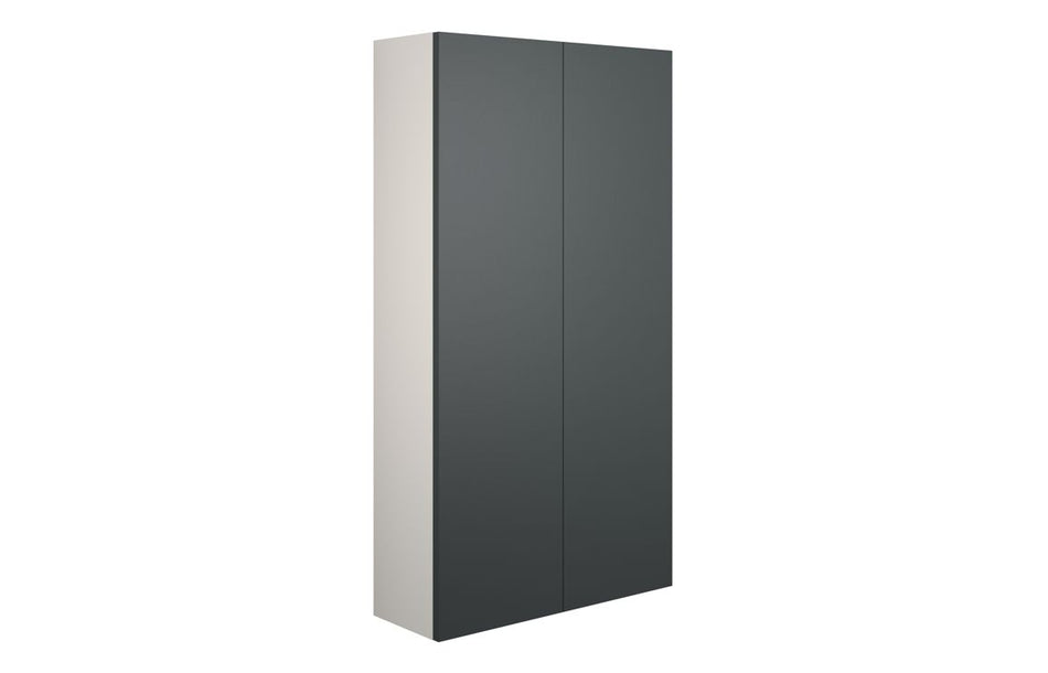 Opulent Boone 600mm Slim 2 Door Storage Unit - Matt Graphite Grey / Grey Cabinet (OBC110499)