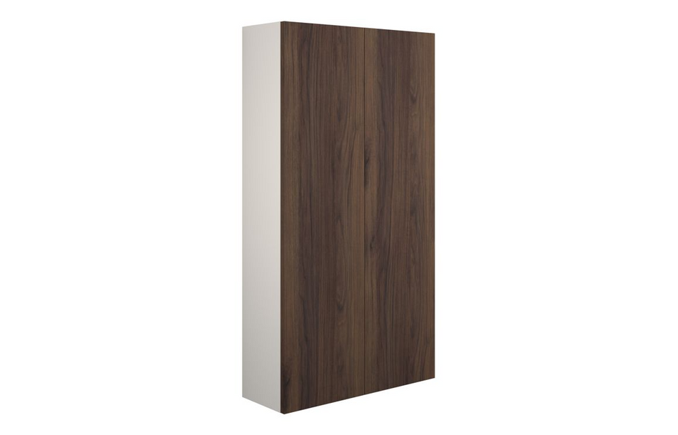 Opulent Boone 600mm Slim 2 Door Storage Unit - Warm Walnut / Grey Cabinet (OBC110854)