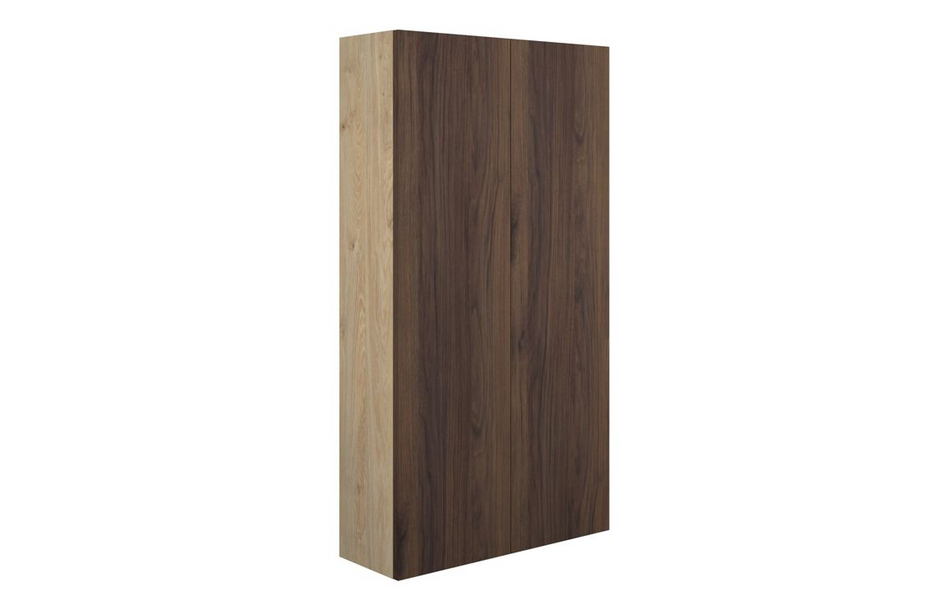Opulent Boone 600mm Slim 2 Door Storage Unit - Warm Walnut / Oak Cabinet (OBC110855)