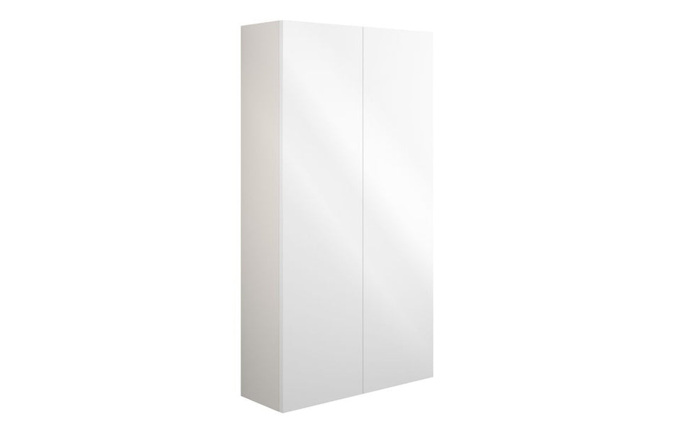 Opulent Boone 600mm Slim 2 Door Storage Unit - White Gloss / Grey Cabinet (OBC110428)