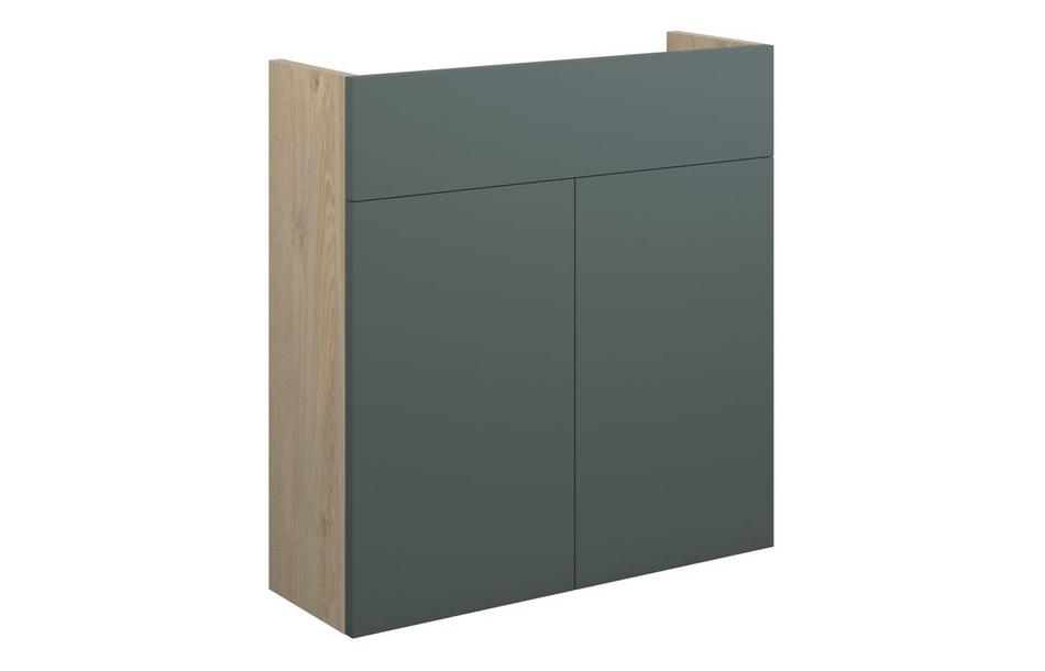 Opulent Boone 600mm Slim Basin Unit - Matt Green / Oak Cabinet (OBC110760)