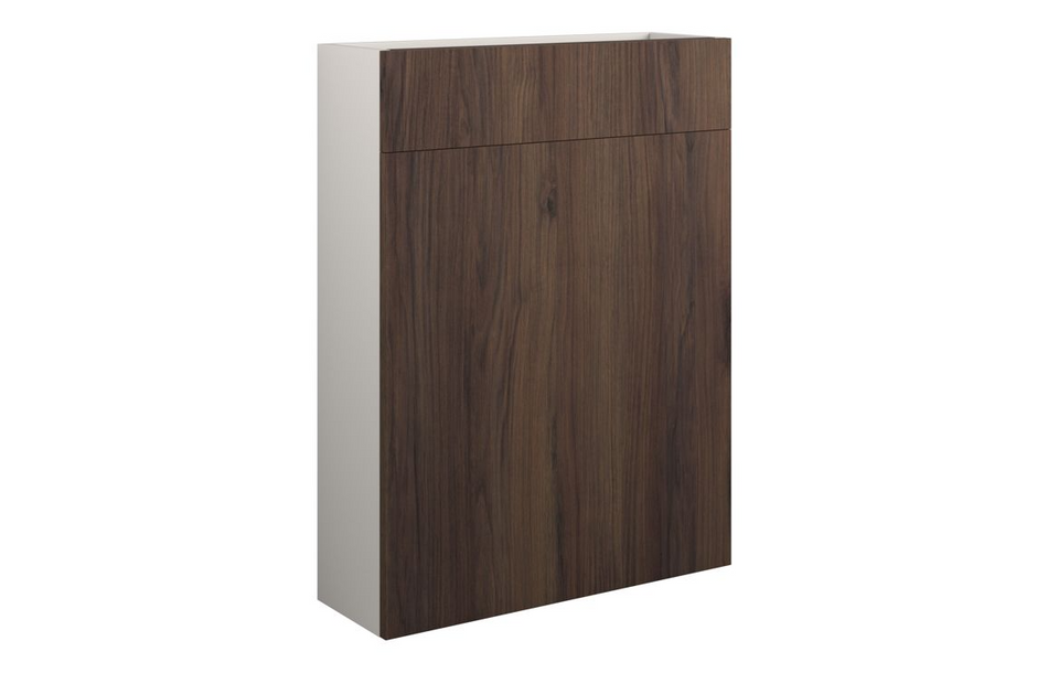 Opulent Boone 600mm Slim WC Unit - Warm Walnut / Grey Cabinet (OBC110842)