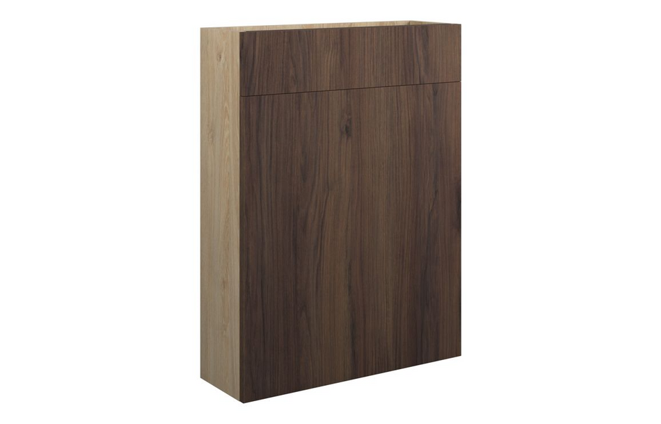 Opulent Boone 600mm Slim WC Unit - Warm Walnut / Oak Cabinet (OBC110843)