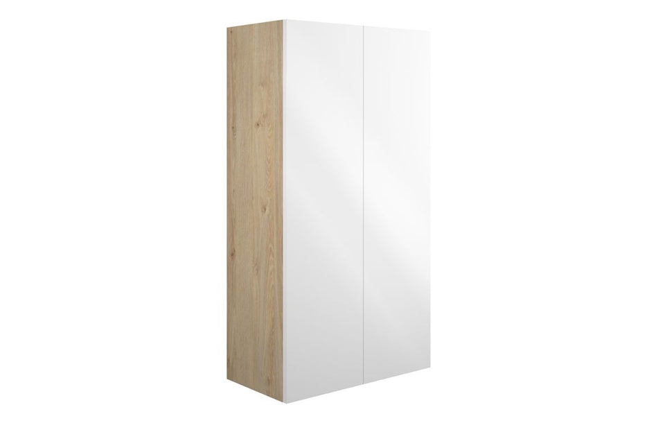 Opulent Boone 600mm Standard 2 Door Storage Unit - White Gloss / Oak Cabinet (OBC110426)
