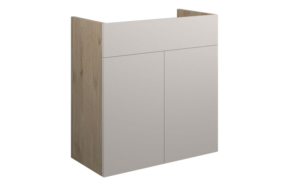 Opulent Boone 600mm Standard Basin Unit - Matt Dove Grey / Oak Cabinet (OBC110550)