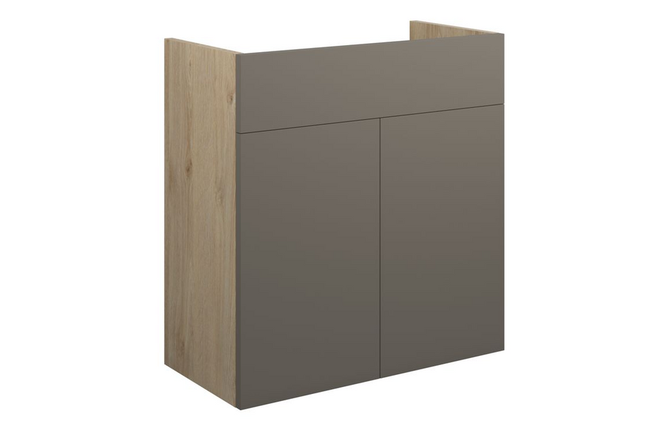 Opulent Boone 600mm Standard Basin Unit - Matt Stone / Oak Cabinet (OBC110692)