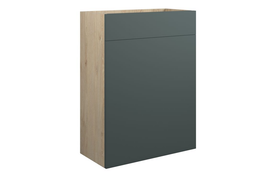 Opulent Boone 600mm Standard WC Unit - Matt Green / Oak Cabinet (OBC110775)