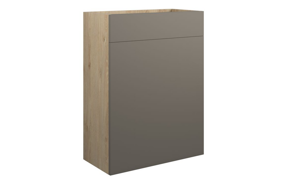 Opulent Boone 600mm Standard WC Unit - Matt Stone / Oak Cabinet (OBC110704)