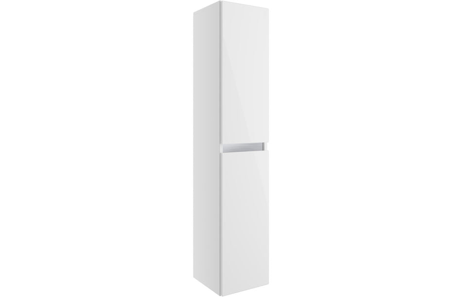 Opulent Caerleon 300mm 2 Door Wall Hung Tall Unit - White Gloss (OBC2127)
