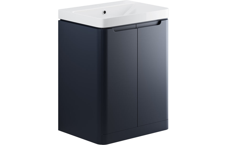 Opulent Camaret 605mm 2 Door Floor Standing Basin Unit - Matt Indigo (OBC96047)