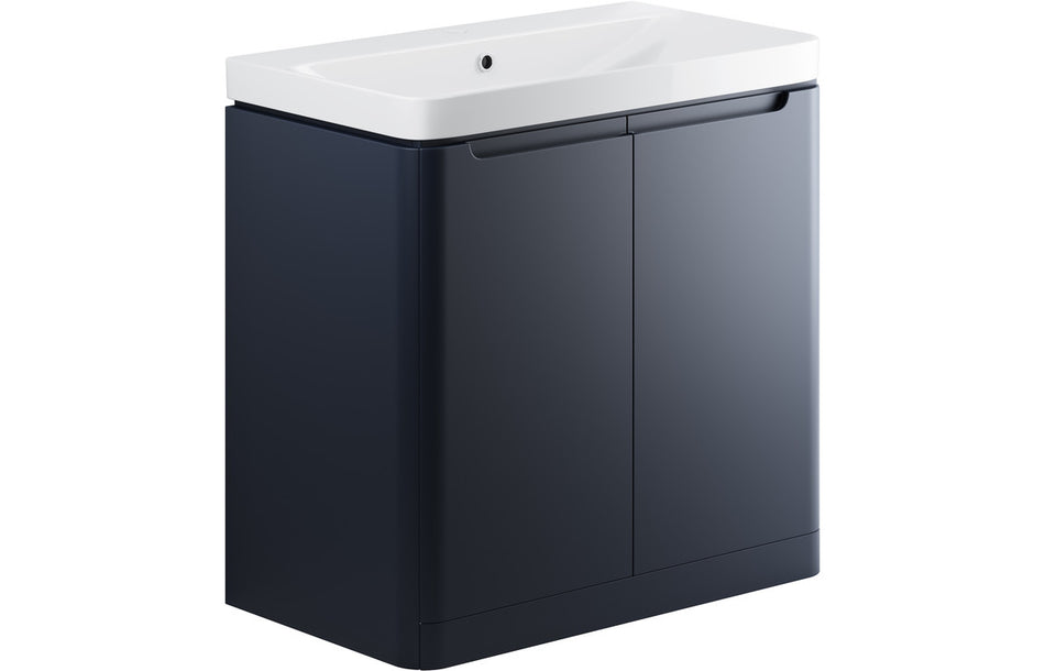 Opulent Camaret 805mm 2 Door Floor Standing Basin Unit - Matt Indigo (OBC96053)