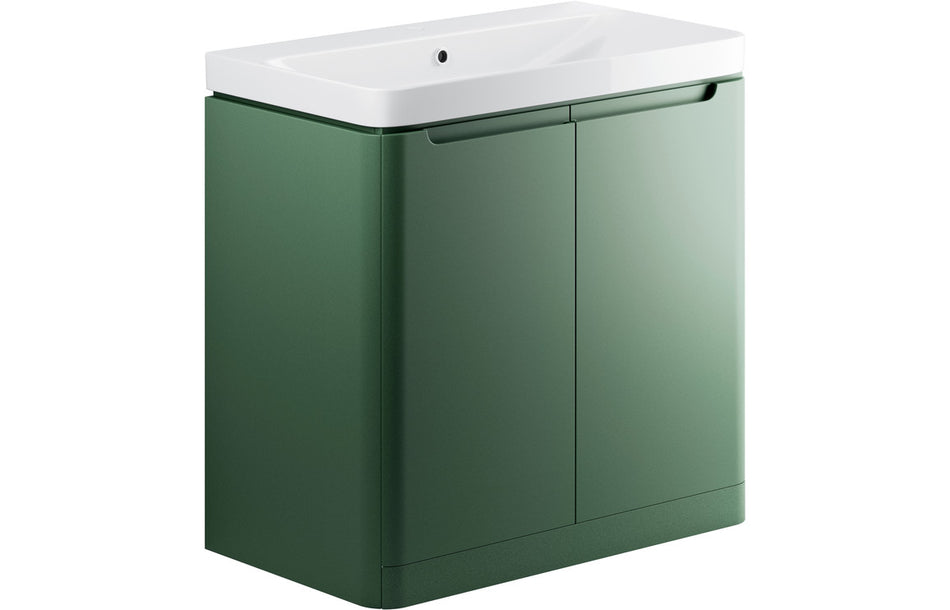 Opulent Camaret 805mm 2 Door Floor Standing Basin Unit - Matt Sage Green (OBC105329)