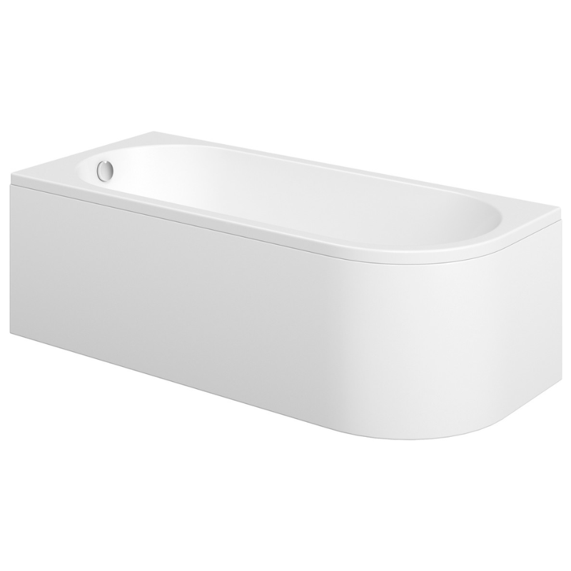 Opulent Carlisle J Shape 1500x725x600mm Bath with Legs - Left Hand (OBC105665)
