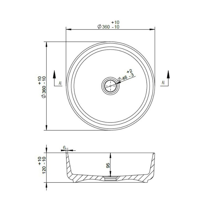 Opulent Churchill 355mm Ceramic Round Washbowl and Waste - Matt Deep Blue (OBC105577)